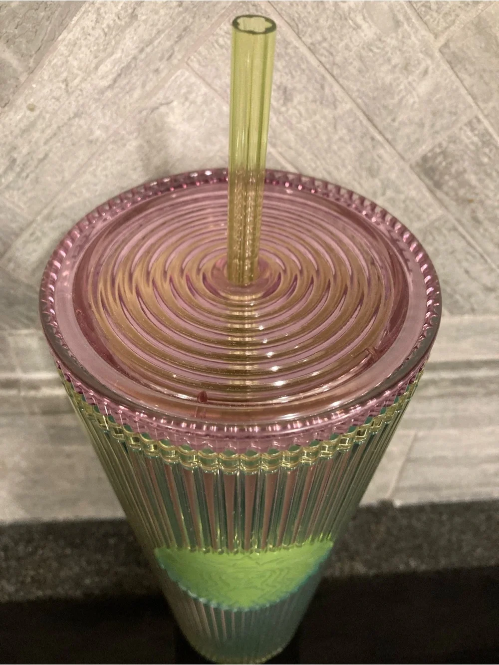 Statbucks 2023 Candy Apple Corrugated Tumbler W Matching Keychain